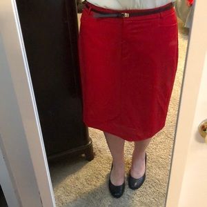 Red Calvin Klein skirt